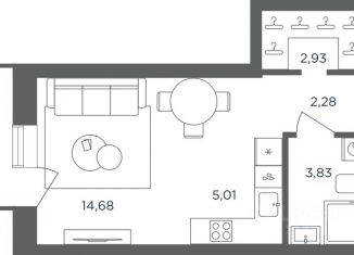 Продам 1-комнатную квартиру, 29.93 м2, Пермь