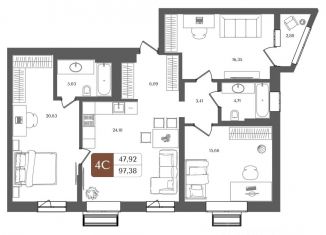 Продам 4-комнатную квартиру, 97.38 м2, Уфа