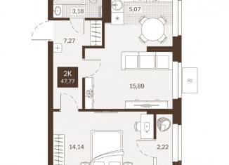 Продается двухкомнатная квартира, 47.77 м2, Пензенская область