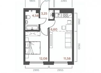 Продается однокомнатная квартира, 38.09 м2, Иркутская область