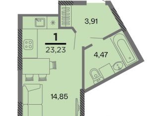 Продается квартира студия, 23.23 м2, Рязань