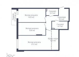 Продам 3-ком. квартиру, 72.7 м2, Пермский край
