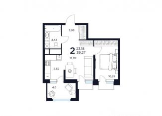 Продаю 2-ком. квартиру, 39.27 м2, Московская область