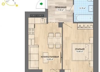 Продаю однокомнатную квартиру, 47.9 м2, Екатеринбург, метро Проспект Космонавтов