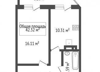 Продажа 2-комнатной квартиры, 42.3 м2, Новосибирск, Гурьевская улица, 177/1, ЖК Гурьевский