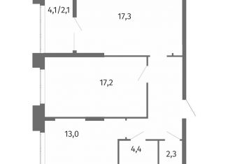 Продается 2-ком. квартира, 65.4 м2, Калининград, улица Маршала Борзова, 107, ЖК Альпы