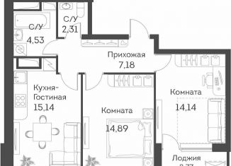 Продам 3-комнатную квартиру, 59.6 м2, Москва, ЖК Аквилон Бисайд