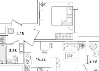 Продажа 1-комнатной квартиры, 36.1 м2, Санкт-Петербург, метро Лесная