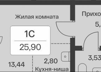 Квартира на продажу студия, 25.9 м2, Мурино, ЖК Авиатор, Екатерининская улица