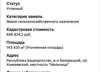 Продажа земельного участка, 1000 сот., село Арский Камень