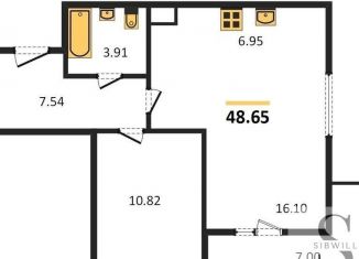 Продажа 1-комнатной квартиры, 48.7 м2, Новосибирск, Ленинградская улица, 138, ЖК Ленинград