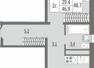 Продаю двухкомнатную квартиру, 48.4 м2, Оренбург, жилой комплекс Геометрия, лит2, Дзержинский район