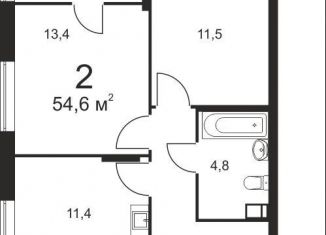 Продажа 2-комнатной квартиры, 54.6 м2, Нижний Новгород, микрорайон Мончегорский