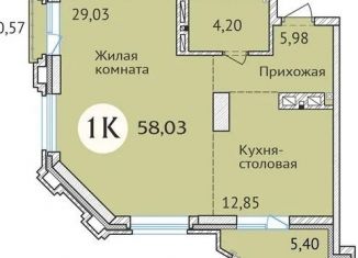 Продам двухкомнатную квартиру, 58 м2, Новосибирск, улица Дуси Ковальчук, 248, ЖК Заельцовский