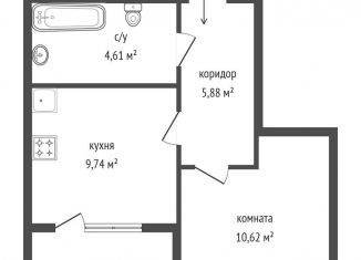 Продается 1-комнатная квартира, 32.8 м2, Екатеринбург, улица Шаумяна, 24, ЖК Южные Кварталы