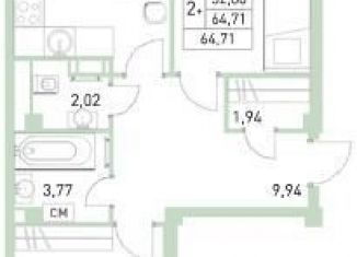 Продам 3-комнатную квартиру, 64.7 м2, Балашиха, жилой комплекс Столичный, к23, ЖК Столичный