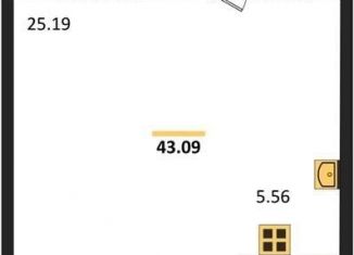 Продам квартиру студию, 43.1 м2, Новосибирск, площадь Ленина, метро Площадь Ленина