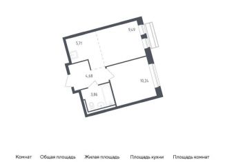 Продается однокомнатная квартира, 34 м2, Московская область