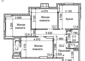 Продажа 3-ком. квартиры, 74.3 м2, Москва, улица Столетова, 15, район Раменки