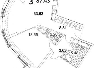 Продажа трехкомнатной квартиры, 87.4 м2, Москва, Нахимовский проспект, 31к3, ЖК Нахимов