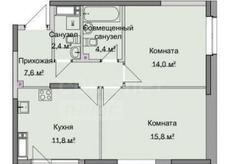 Продаю 2-ком. квартиру, 57.3 м2, Ижевск, Удмуртская улица, 282А, ЖК Немецкий Дом