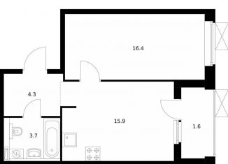 Продам 1-комнатную квартиру, 41.9 м2, Калужская область, жилой комплекс Парковый Квартал, 5