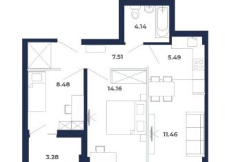 Продажа 3-комнатной квартиры, 54.5 м2, рабочий поселок Маркова, улица Академика Герасимова, 11