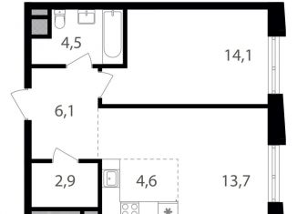 Продам 1-комнатную квартиру, 45.9 м2, Москва, 1-й Кирпичный переулок, 17А, ВАО