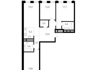 3-комнатная квартира на продажу, 95.5 м2, Москва, 1-й Кирпичный переулок, 17А, метро Семеновская