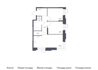 Продаю 2-комнатную квартиру, 55.7 м2, поселение Мосрентген, многофункциональный комплекс Тропарево Парк, к2.2