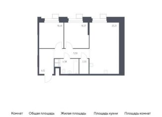 Продается 2-ком. квартира, 64.4 м2, поселение Мосрентген, многофункциональный комплекс Тропарево Парк, к2.2