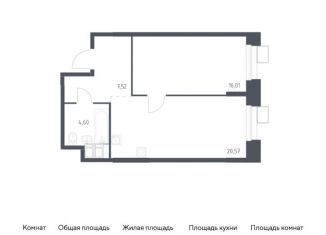 Продается 1-ком. квартира, 49.4 м2, Москва, многофункциональный комплекс Тропарево Парк, к2.2