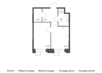 Продам однокомнатную квартиру, 36.3 м2, Москва, многофункциональный комплекс Тропарево Парк, к2.2
