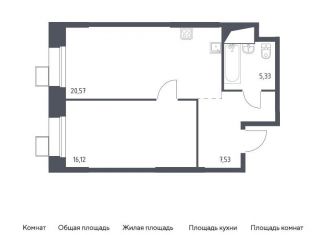 Продам однокомнатную квартиру, 48.9 м2, Москва, многофункциональный комплекс Тропарево Парк, к2.2
