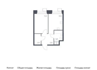 Продается 1-комнатная квартира, 34 м2, поселение Мосрентген, многофункциональный комплекс Тропарево Парк, к2.2