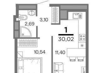 1-ком. квартира на продажу, 30 м2, Рязанская область