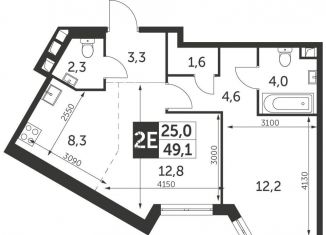 Продам 2-комнатную квартиру, 49.1 м2, Москва, Обручевский район, улица Академика Волгина, 2с1