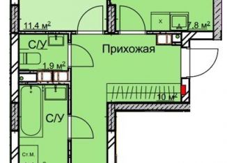 Продажа 2-комнатной квартиры, 59.6 м2, Нижний Новгород, Ленинский район