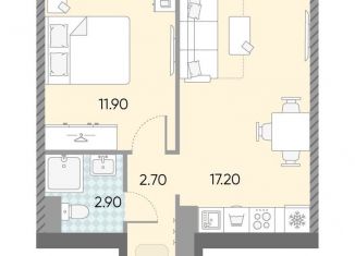 Продается 1-комнатная квартира, 34.7 м2, Москва, жилой комплекс Обручева 30, к1, метро Калужская