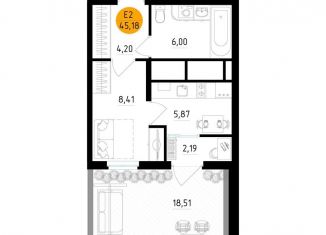 Продаю 1-ком. квартиру, 45.2 м2, Рязань