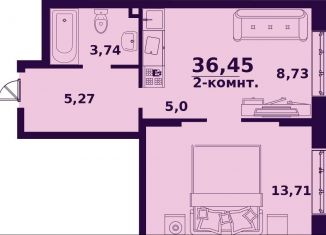 Продажа двухкомнатной квартиры, 36.5 м2, Ульяновск, жилой комплекс Сиреневый, 4, ЖК Сиреневый