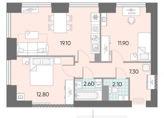 Продажа 2-ком. квартиры, 55.8 м2, Москва, жилой комплекс Обручева 30, к1, метро Калужская