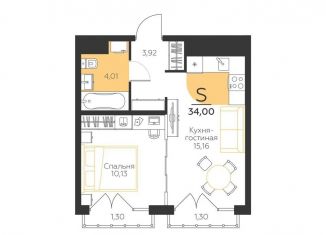 Продается 1-ком. квартира, 34 м2, посёлок Молодёжный