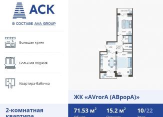 Продам 2-комнатную квартиру, 71.5 м2, Краснодар, улица Дзержинского, 95, ЖК Аврора