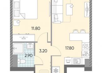 Однокомнатная квартира на продажу, 35.7 м2, Москва, жилой комплекс Обручева 30, к1, метро Калужская