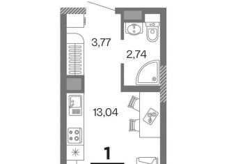 1-комнатная квартира на продажу, 19.6 м2, Рязань
