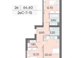 2-ком. квартира на продажу, 64.6 м2, Москва, жилой комплекс Обручева 30, к1, метро Калужская