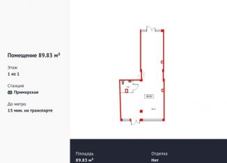 Продажа помещения свободного назначения, 89.83 м2, Санкт-Петербург, муниципальный округ Гавань