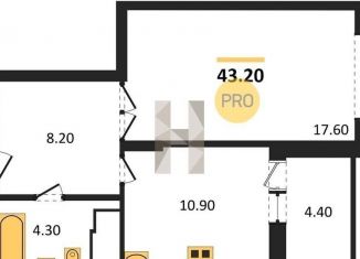 Продается 1-ком. квартира, 43.2 м2, Воронеж, Краснознамённая улица, 57/5, ЖК Высота