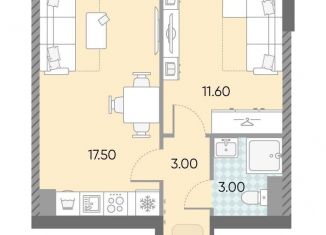 Продажа 1-комнатной квартиры, 35.1 м2, Москва, жилой комплекс Обручева 30, к1, метро Калужская